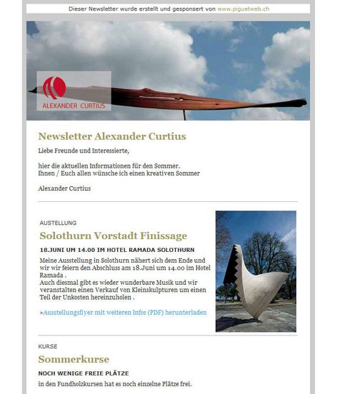 Newsletter alexandercurtius.ch